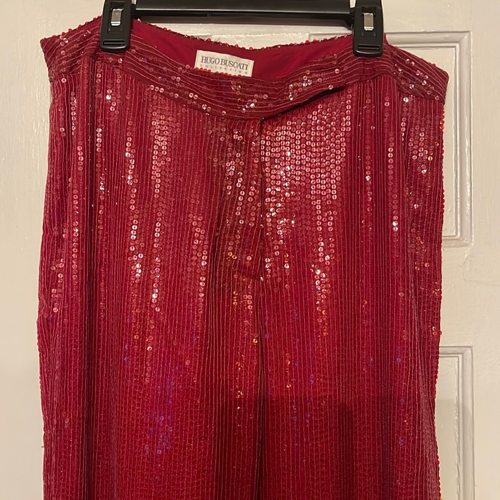 Beautiful Ruby Red Sequin Trousers!! - image 3
